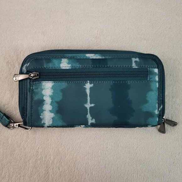Lug SHIBORI TEAL Splits XL RFID Wristlet Wallet EUC - Picture 3 of 7